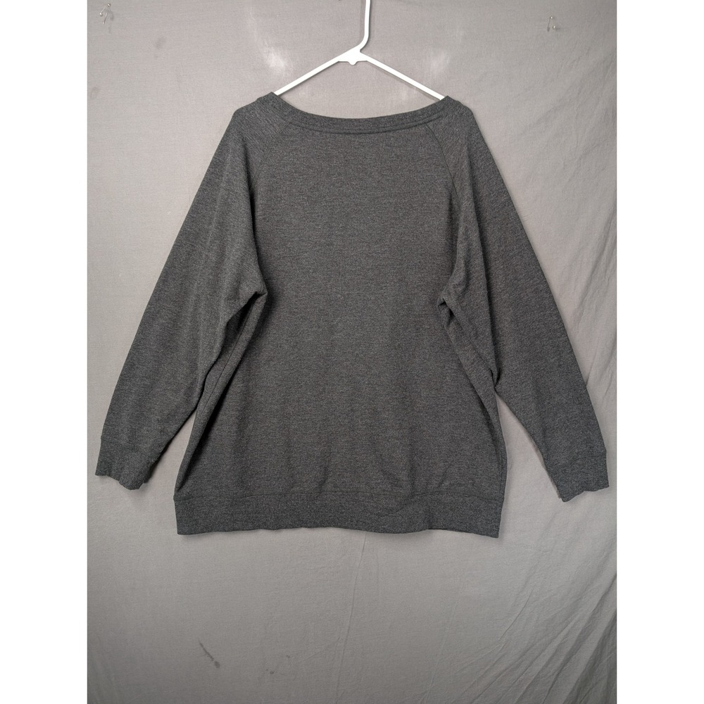 Barbie Womens 3XW Sweatshirt Gray Pink Graphic Logo Pullover Plus Size 6219 - Picture 2 of 7